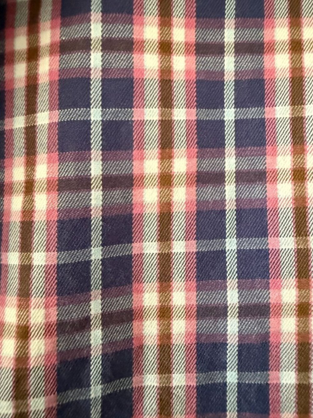 Peter Millar Mens Medium Plaid Button-Up Long-Sleeve Shirt 100% Cotton Blue Pink - Picture 8 of 11